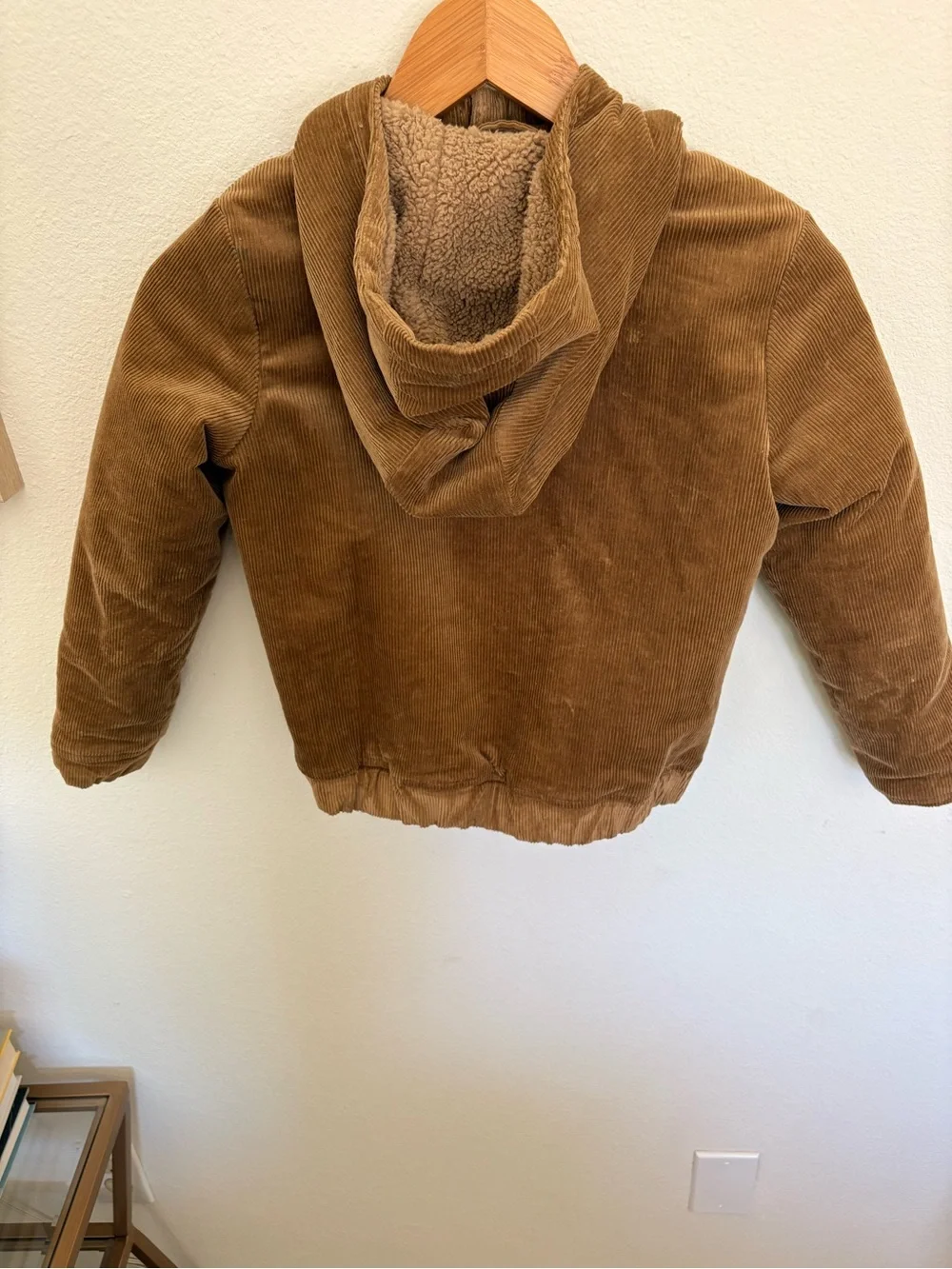 GAP Kids Brown Corduroy Sherpa-Lined Puffer Jacket